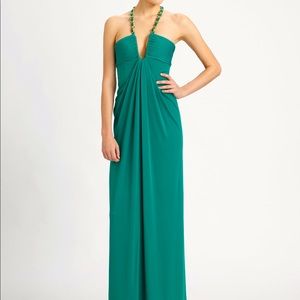 Bcbgmaxazria green low cut Sophia maxi dress, xxl